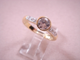 ANILLO ORO 18KT SOLITARIO CHATON D7MM PESO G3,2