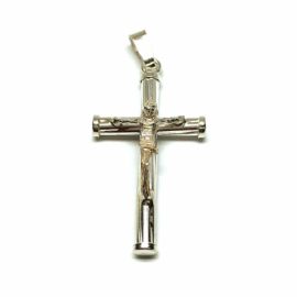 CRUZ PLATA 925 CRISTO RELIEVE D32X18MM