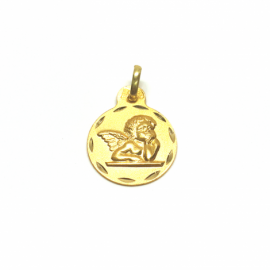 MEDALLA ORO 18KT ANGELITO D15MM PESO G1,60