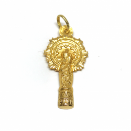 MEDALLA ORO 18KT VIRGEN DEL PILAR PESO G2 DIMENSIONES 15X25MM 