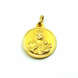 MEDALLA ORO 18KT ESCAPULARIO V. CARMEN - CORAZON JESUS 18MM PESO G1,75