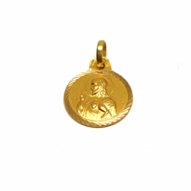 MEDALLA ORO 18KT CORAZON JESUS D16MM PESO G1,75