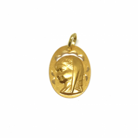 MEDALLA ORO 18KT VIRGEN NIÑA PESO G2 DIMENSIONES 15X22MM