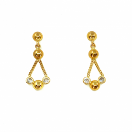 PENDIENTES ORO 18 KT CON CIRCONITAS D22,54X8,45 G0,7