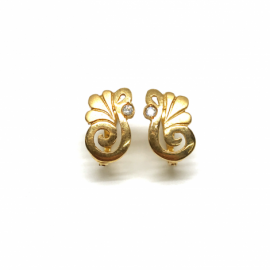 PENDIENTES ORO 18KT CISNE CON CIRCONITA D10X6,5MM PESO 1,60G