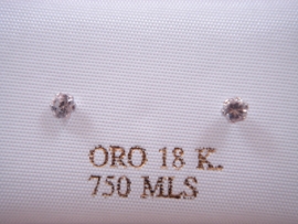 PENDIENTE ORO 18KT BEBE GARRA CIRCONITA PESO G0,35 D3,5MM