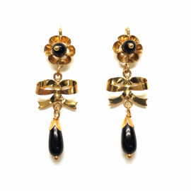 PENDIENTES ORO 18KT LAZO CHUPON D33X9MM PESO G2,05