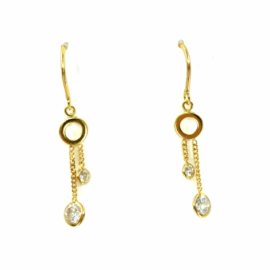 PENDIENTES ORO 18 KT CIRCONITA D30,12X4,61 PESO G0,7