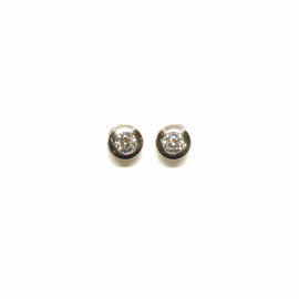 PENDIENTES ORO 18KT BEBE CHATONES CIRCONITA D6,5MM PESO 0,65G