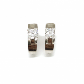 PENDIENTE ORO 18KT Y CIRCONITA D12X4MM PESO 1,50G