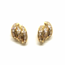 PENDIENTE ORO 18KT TRIARCO CIRCONITAS D13X9,5MM PESO G2,65