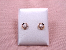 PENDIENTES ORO 18KT PLATO CIRCONITA-PERLA PESO G0,5 D6MM