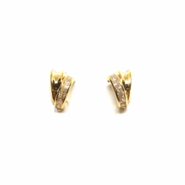 PENDIENTE ORO 18KT CARRIL+BANDA D9X5,5MM PESO G1,10