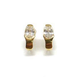 PENDIENTES ORO 18KT OVAL CON CIRCONITA D11X5MM PESO G1,45 