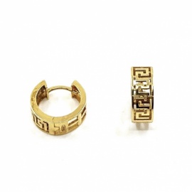 AROS ORO 18KT GRECA CALADA D10,5X5MM PESO G3,55