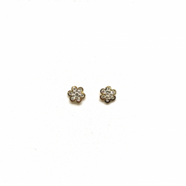 PENDIENTE ORO 18KT BEBE MARGARITA CIRCONITAS D5MM PESO 0,50G