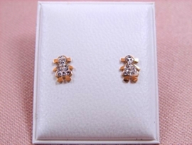 PENDIENTE ORO 18KT BEBE NIÑA CIRCONITAS PESO G0,4 D6X4MM