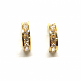 PENDIENTE ORO 18KT CARRIL CIRCONITAS D2,5X2,5MM PESO G0,8