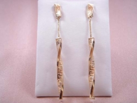 PENDIENTES ORO 18KT CUADRADO GRECA S67X3,5MM PESO G3,35