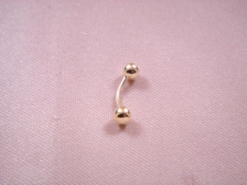 PIERCING ORO 18KT CEJA 14MM DOBLE BOLA 3MM PESO G0,50