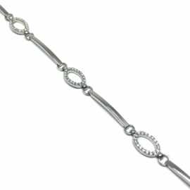 PULSERA PLATA 925 CIRCONITAS TRAMOS 19CM PESO G4,00