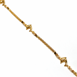 PULSERA ORO 18KT VICMA 3-DELFIN 19CM PESO G4,7