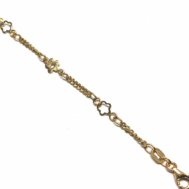 PULSERA ORO 18KT CADENA-FLOR 18CM PESO G2,4