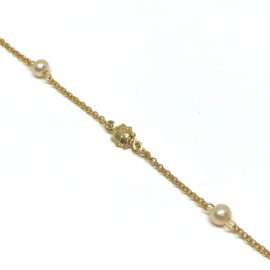 PULSERA ORO 18KT MARIQUITA-PERLA 18CM PESO G2,05