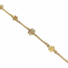 PULSERA ORO 18KT FLOR-ESTRELLA 18CM PESO G1,80