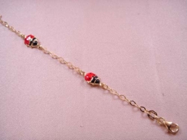 PULSERA ORO 18KT CON MARIQUITAS ESMALTADAS PESO G2,7 LONGITUD 13CM