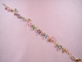 PULSERA ORO 18 KT CON PIEDRAS FINAS DE COLOR, PESO G7,65, LONGITUD 18,55CM