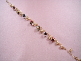 PULSERA ORO 18KT CON PIEDRAS FINAS DE COLORES, PESO G8,15, LONGITUD 18,55CM