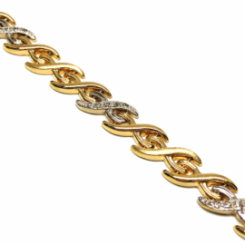 PULSERA ORO 18KT ESTAMPADO CON PIEDRA 20CM D9X2,75MM PESO G17,05