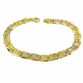 PULSERA ORO 18KT PICOTEADA 21CM D7,5MM PESO G20,7 