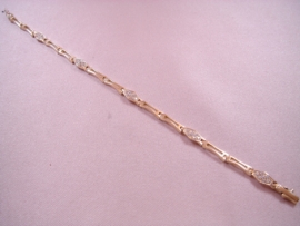 PULSERA ORO 18KT CON CIRCONITAS PESO G8,05, LONGITUD 19,5CM, ANCHO 5MM