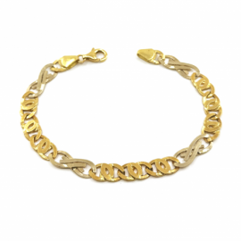 PULSERA ORO 18KT ESLABON MACIZO PLANO 21CM 7,5X1MM PESO 18,40G