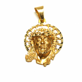 ROSTRO ORO 18KT CRISTO CORONA D32X23MM PESO G7,90