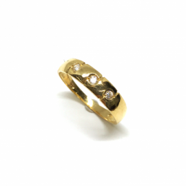 ANILLO ORO 18KT TRES CIRCONITAS PESO G1,50