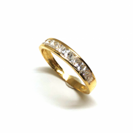 ANILLO ORO 18KT CARRIL 10 PIEDRAS PESO G2,1 D3,80MM