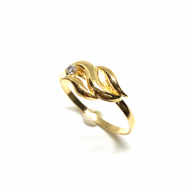 ANILLO ORO 18KT FUEGO CIRCONITA PESO G0,8