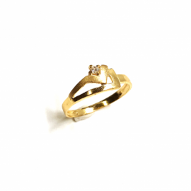 ANILLO ORO 18KT TRIANGULO CIRCONITA PESO 1,15G