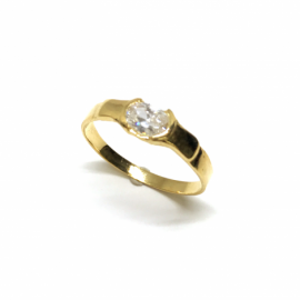 ANILLO ORO 18KT OVAL CON CIRCONITA D5X7MM PESO 1,50G