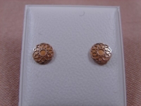 PENDIENTES ORO 18KT LASER BICOLOR PESO 0,45G