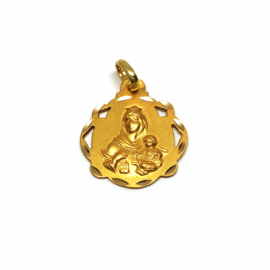 MEDALLA ORO 18KT VIRGEN DEL CARMEN PESO G1,6 D16MM