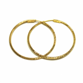 AROS ORO 18KT GALLONEADO 32MM PESO G2,20