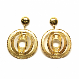 PENDIENTES ORO 18KT LARGOS REDONDOS D16-20MM