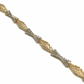 PULSERA ORO 18KT BICOLOR ASPAS 20CM D4,5X2MM PESO G7,45