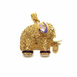 COLGANTE ORO 18KT ELEFANTE ESMALTADO HILO D22X25MM PESO G3,20