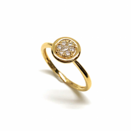 ANILLO ORO 18KT Y BRILLANTES (SI-H) 6P 0,148KT 1P 0,044KT PESO 2,00G D8MM