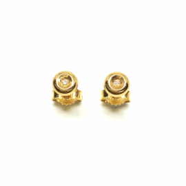 PENDIENTES ORO 18KT Y BRILLANTES (SI1-H) 2P 0,02KT PESO 1,30G D5MM